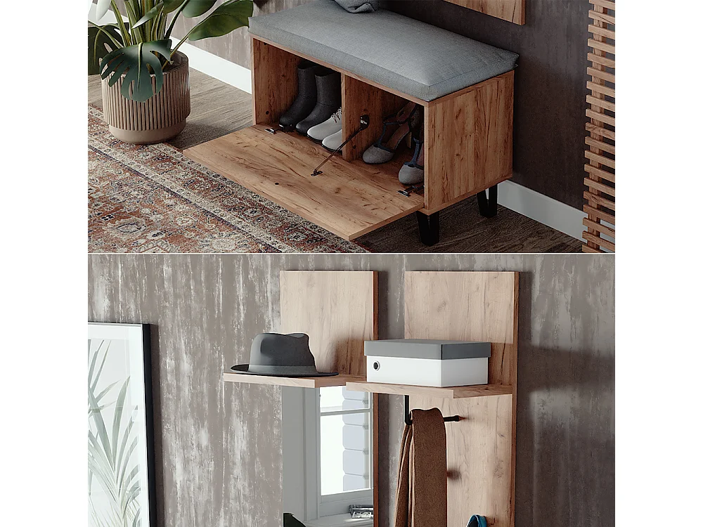 Juego de armario roble dorado 36x21.6x135 siri