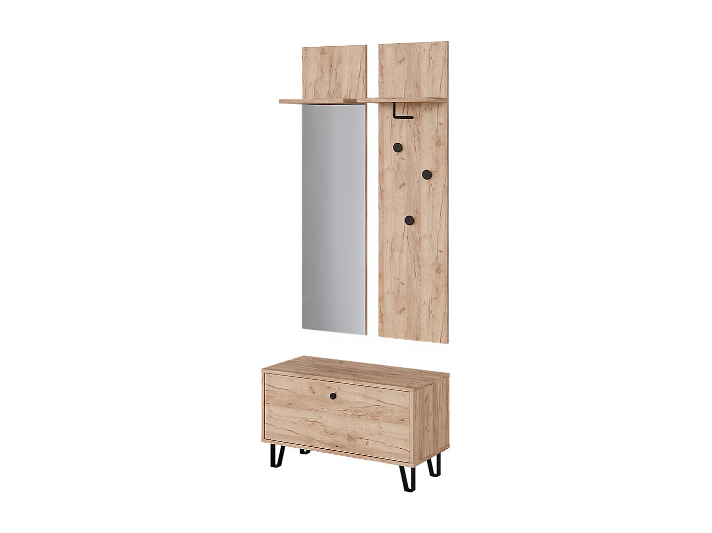 Ensemble vestiaire chêne de force doré 36x21.6x135 siri