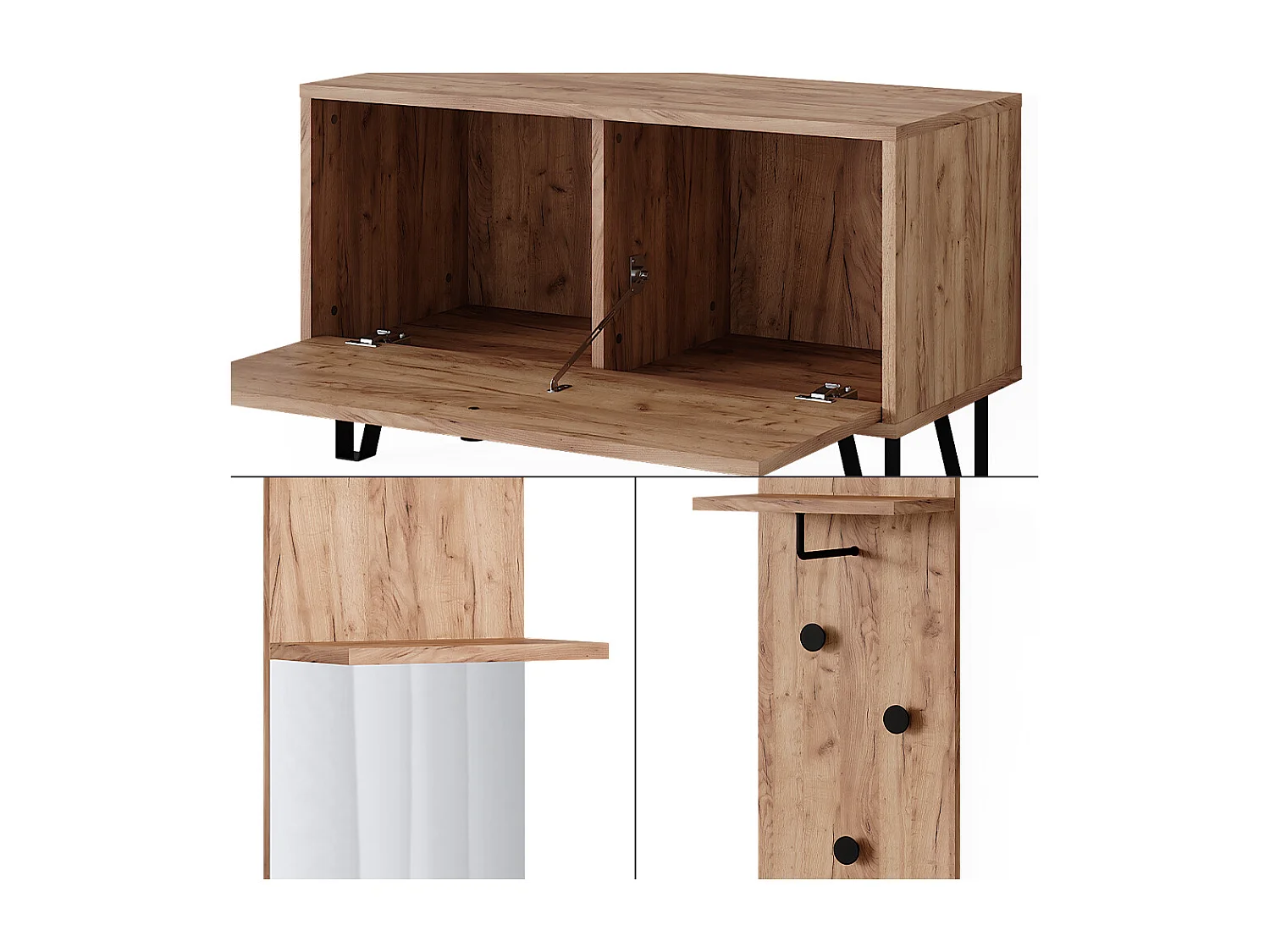 Ensemble vestiaire chêne de force doré 36x21.6x135 siri