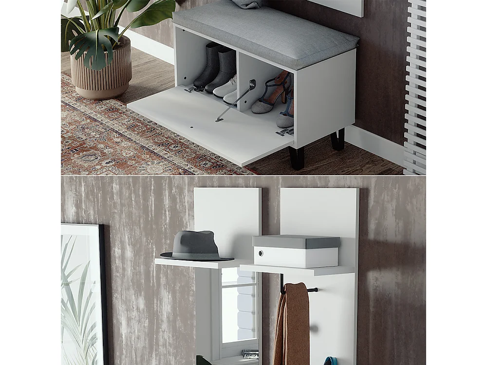 Ensemble vestiaire blanc 36x21.6x135 siri