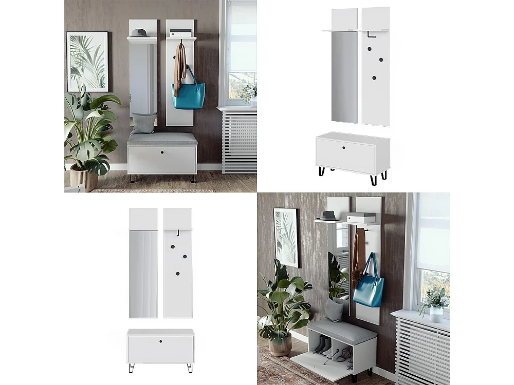 Ensemble vestiaire blanc 36x21.6x135 siri