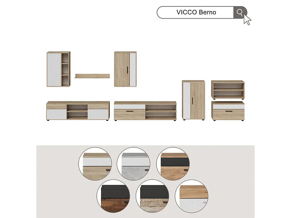 Etagère sonoma/blanc 50.1x28.3x78.4 berno