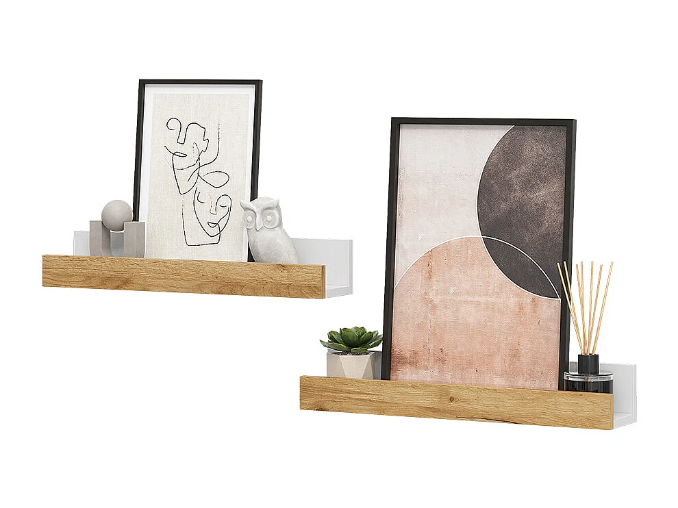 Étagère murale chêne blanc/force de lor 60x12x10 tomy