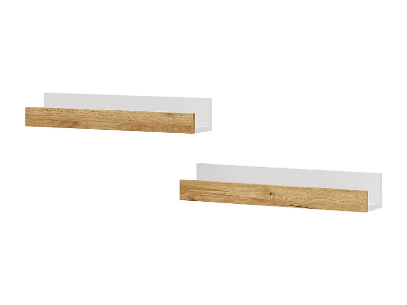 Scaffale a muro rovere bianco/dorato 60x12x10 tomy