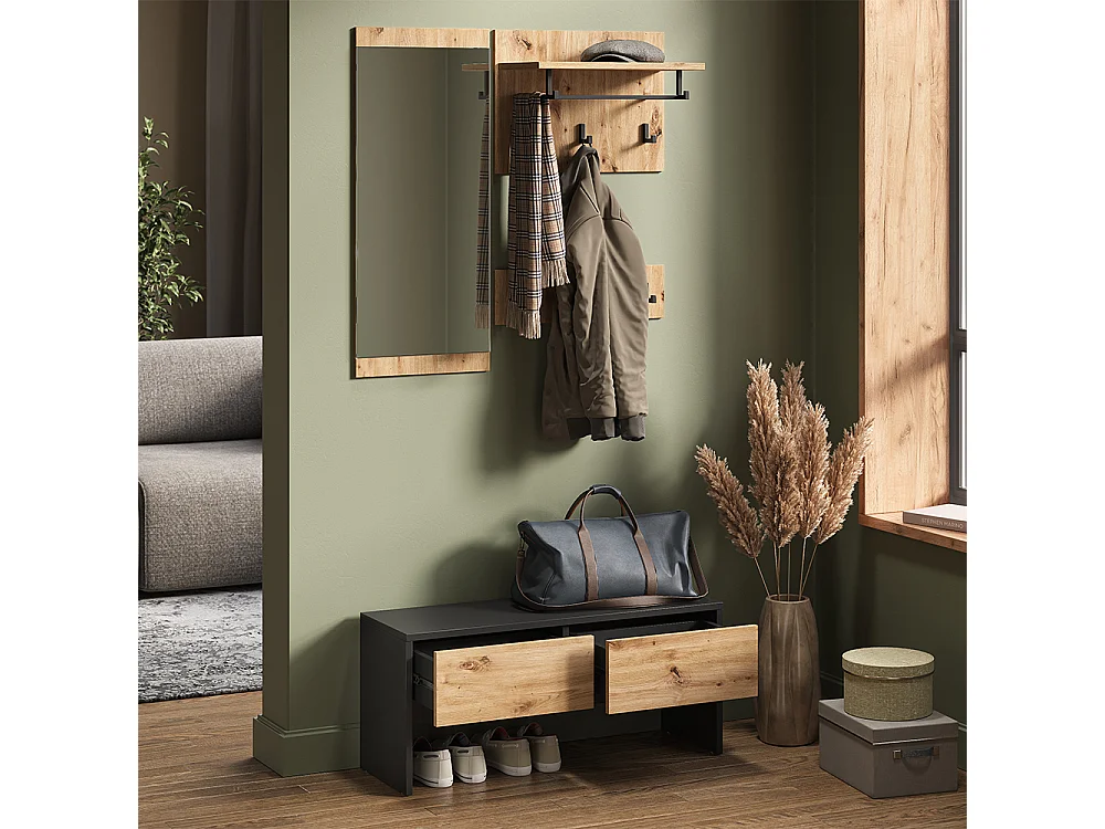 Garderobe anthrazit/artisan 90x30.1x40 selena