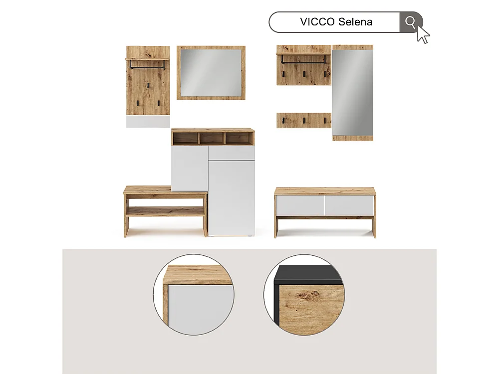 Garderobe anthrazit/artisan 90x30.1x40 selena