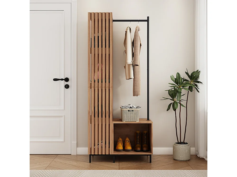 Vestiaire chêne de force doré 80x45x187 zinto