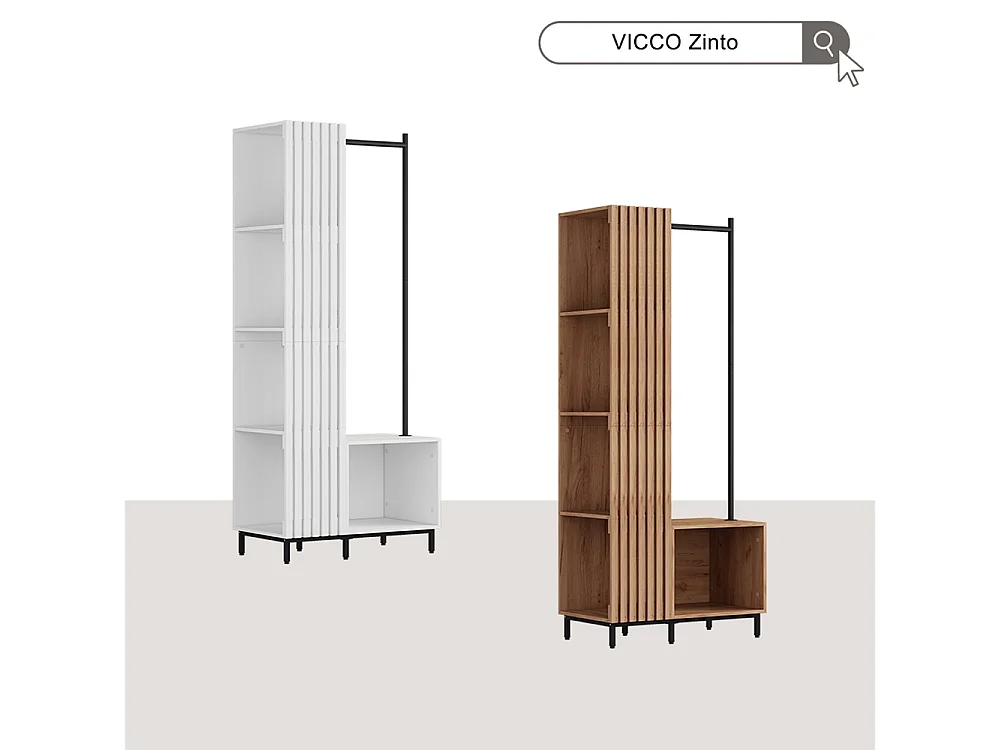 Garderobe dąb kraft złoty 80x45x187 zinto