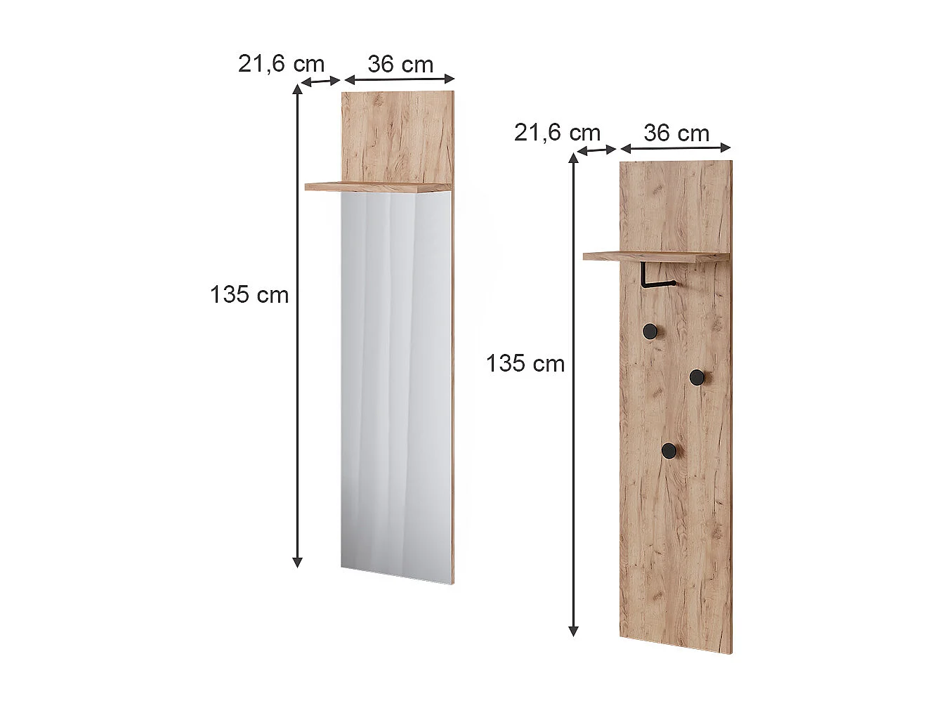 Armadio a muro  quercia dorata 36x21.6x135 siri