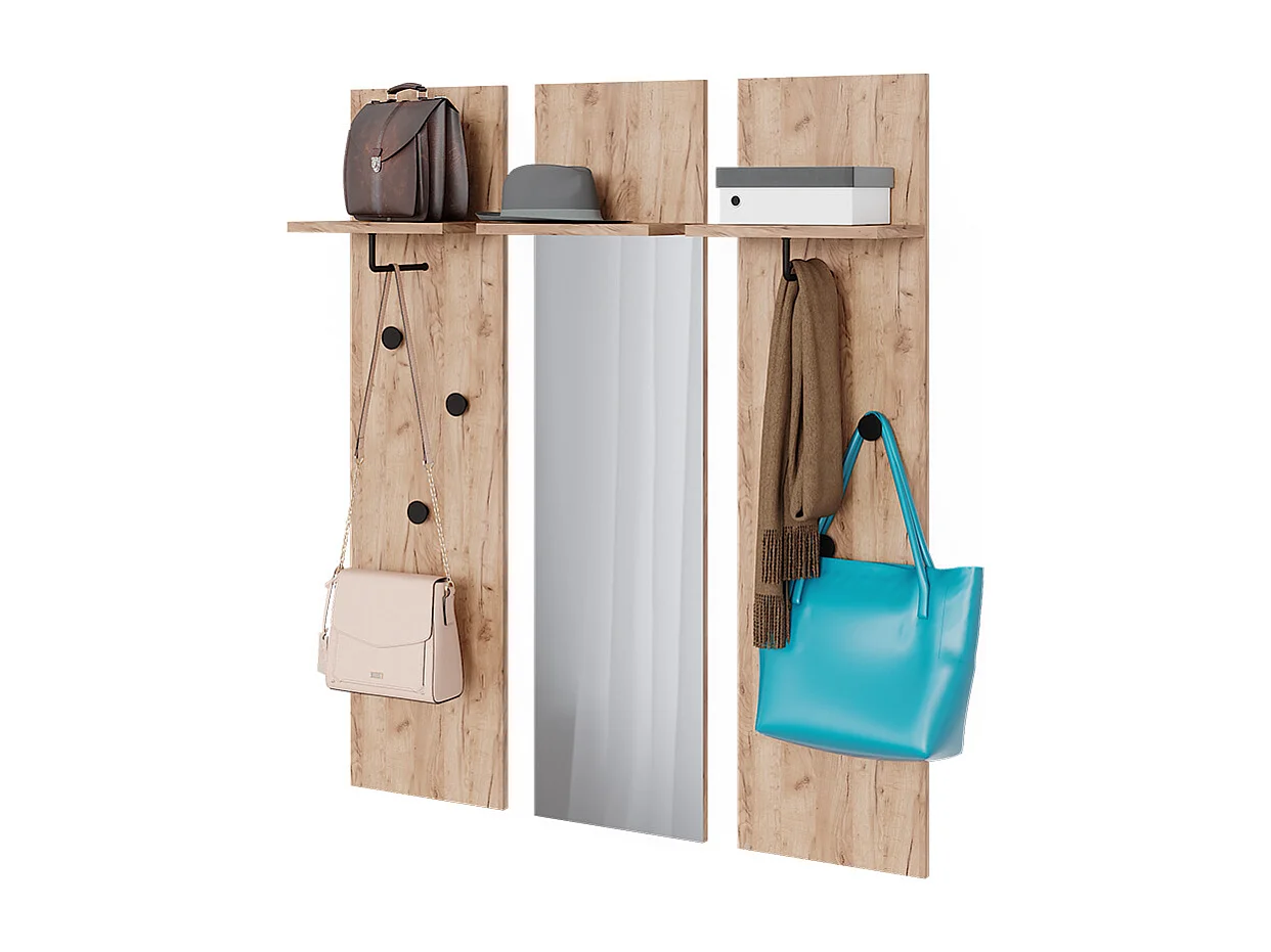 vestiaire mural  chêne de force doré 36x21.6x135 siri