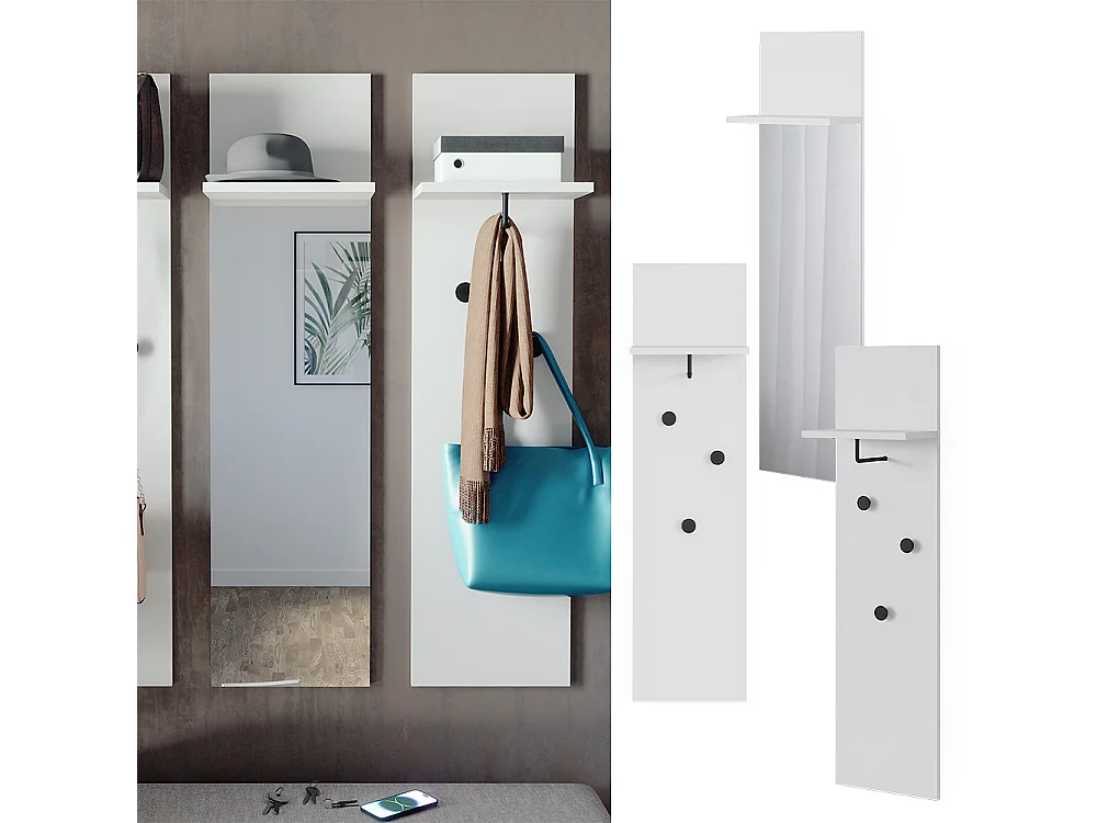 vestiaire mural  blanc 36x21.6x135 siri