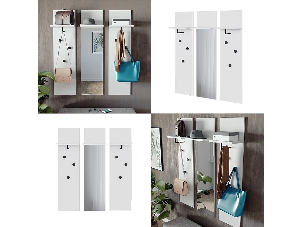 vestiaire mural  blanc 36x21.6x135 siri