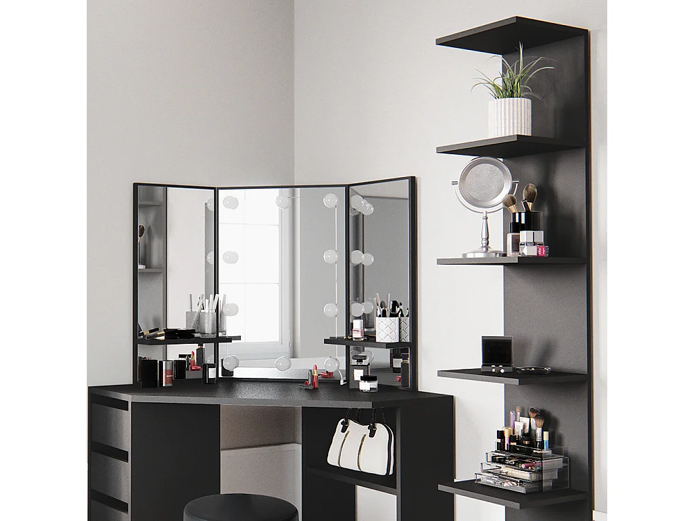 Etagère noir 30x28x190 paolo