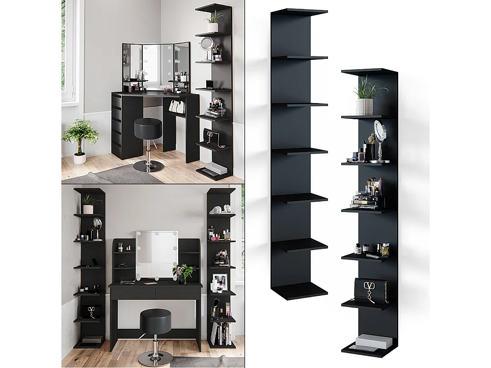 Etagère noir 30x28x190 paolo