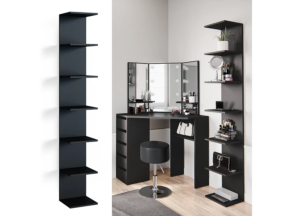 Etagère noir 30x28x190 paolo