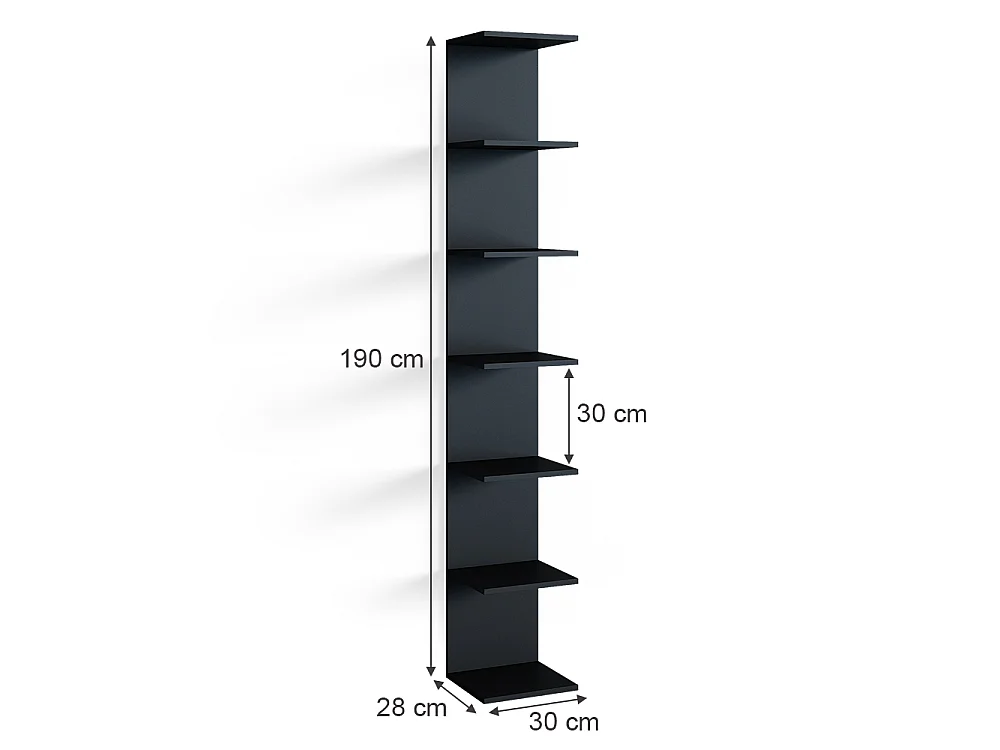 Etagère noir 30x28x190 paolo