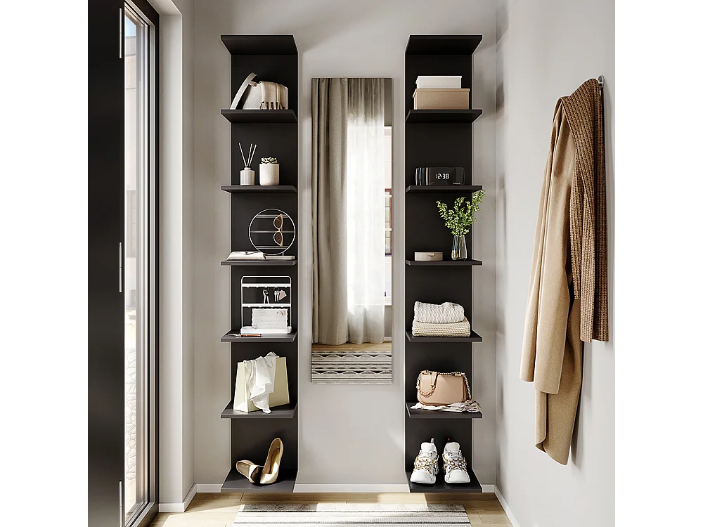 Etagère noir 30x28x190 paolo