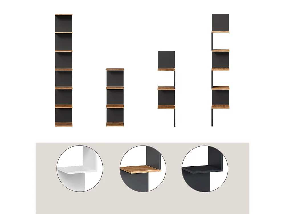 Etagère noir 30x28x190 paolo