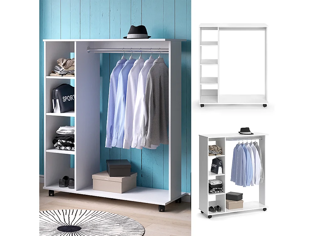 Wardrobe white 110x42x129.4 cosmo