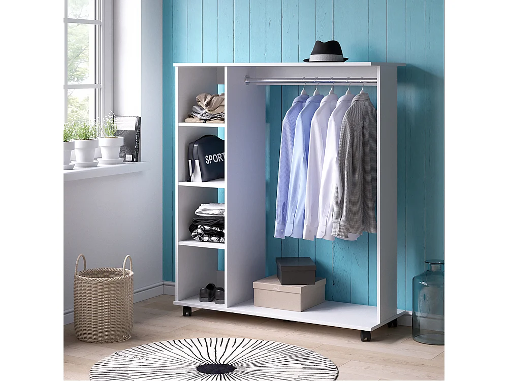Wardrobe white 110x42x129.4 cosmo
