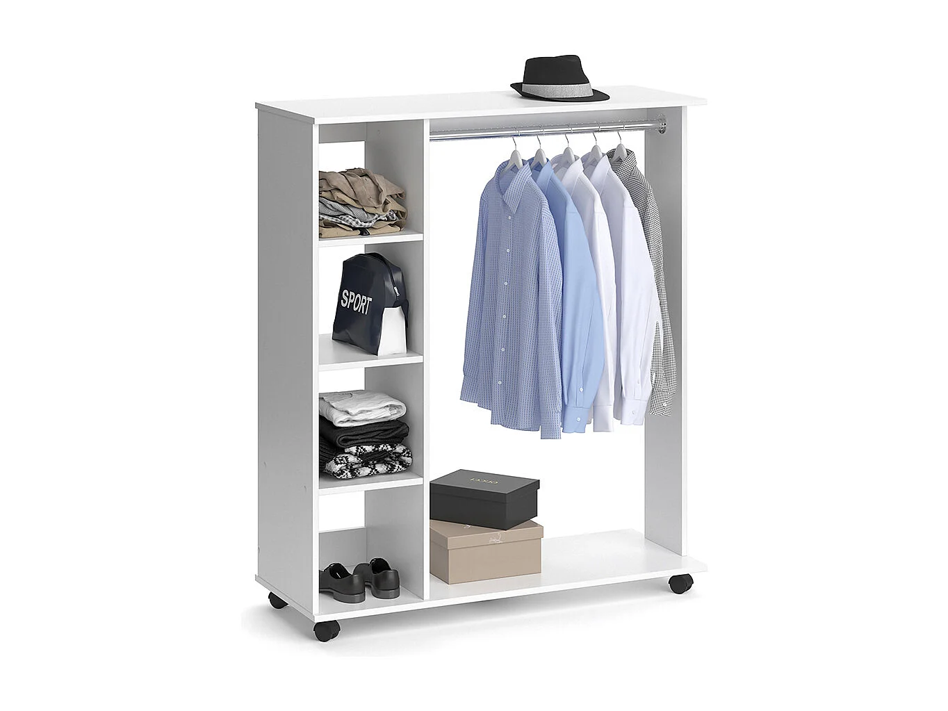 Wardrobe white 110x42x129.4 cosmo
