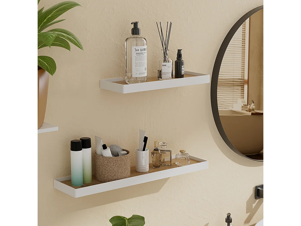 étagère murale chêne blanc/force de lor 60x15x3 erni