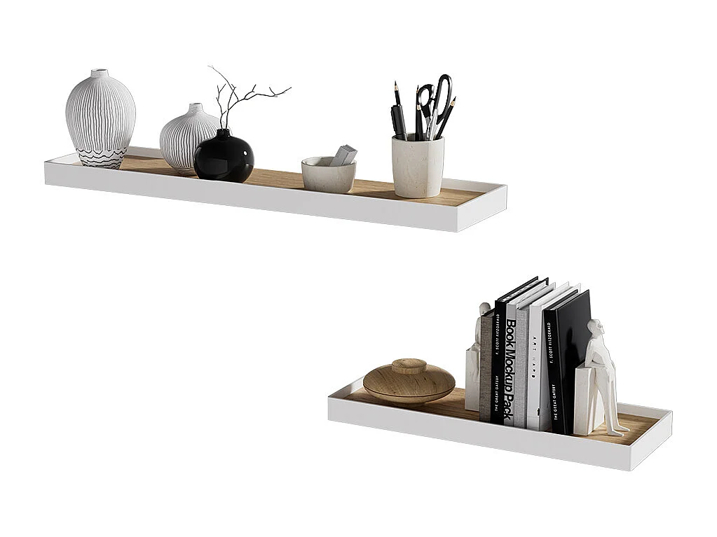 étagère murale chêne blanc/force de lor 60x15x3 erni