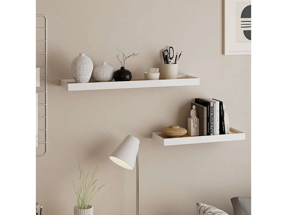 étagère murale chêne blanc/force de lor 60x15x3 erni