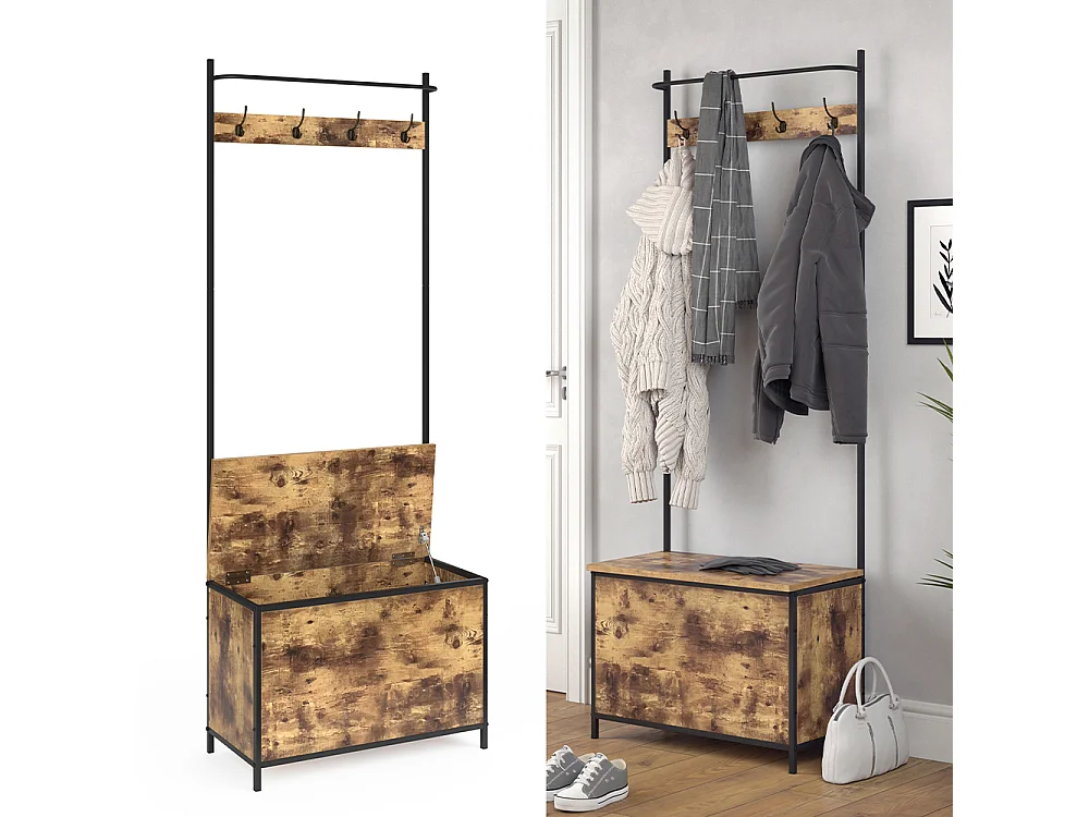 Vestiaire chêne rustique 65x30x175 fyrk