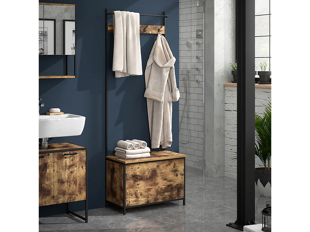 Vestiaire chêne rustique 65x30x175 fyrk