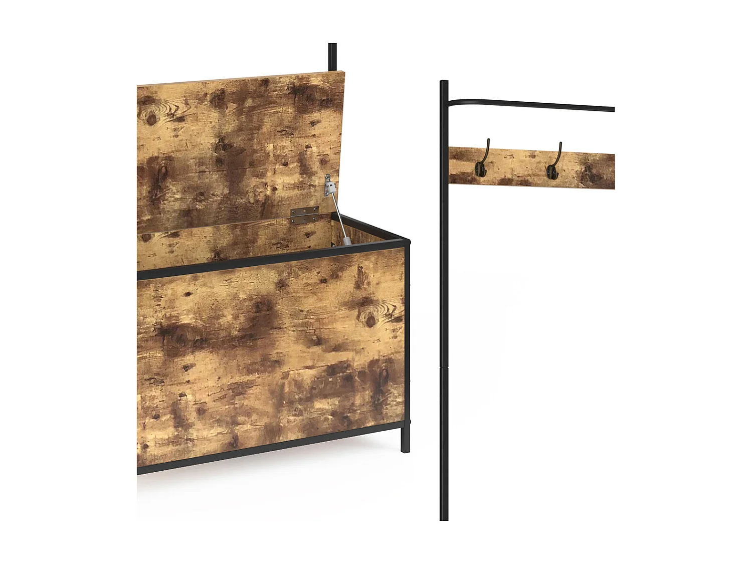 Vestiaire chêne rustique 65x30x175 fyrk