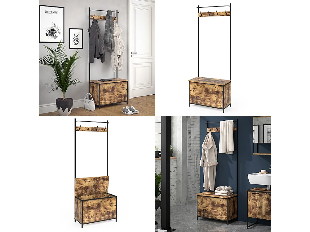 Vestiaire chêne rustique 65x30x175 fyrk