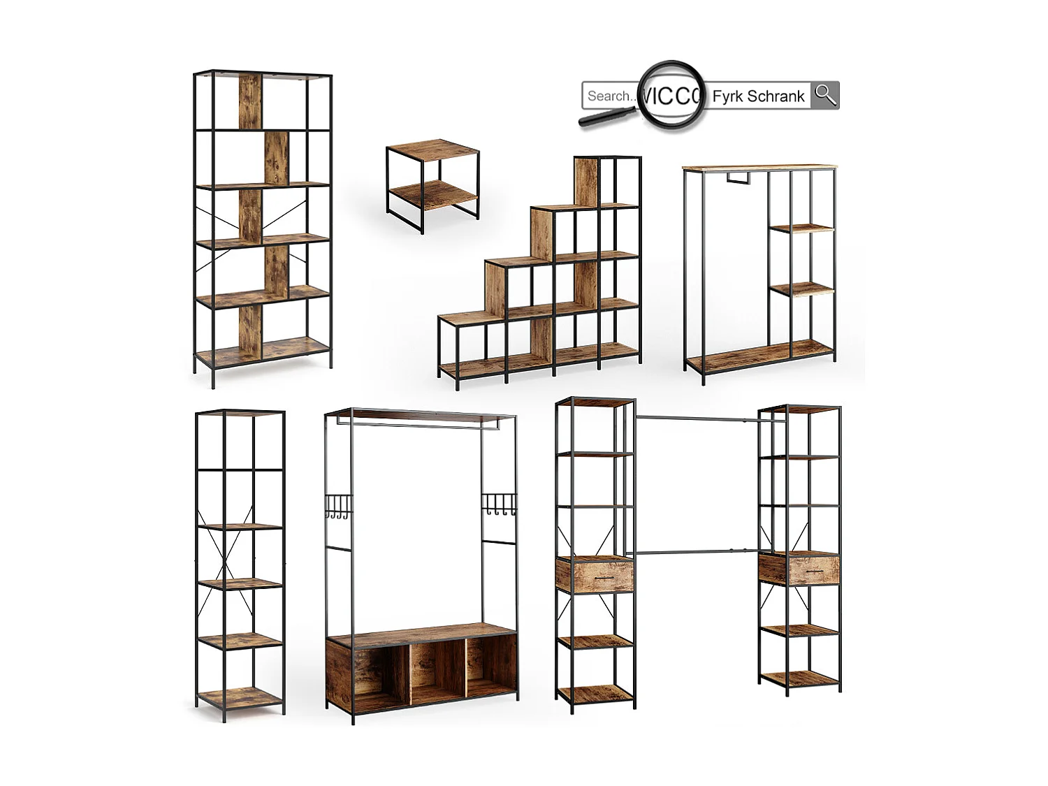 Vestiaire chêne rustique 65x30x175 fyrk