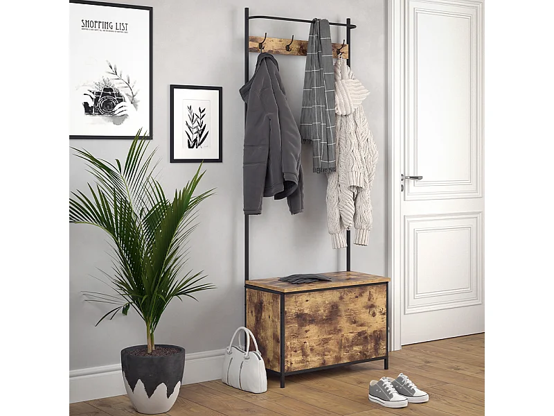 Garderobe eiken rustiek 65x30x175 fyrk