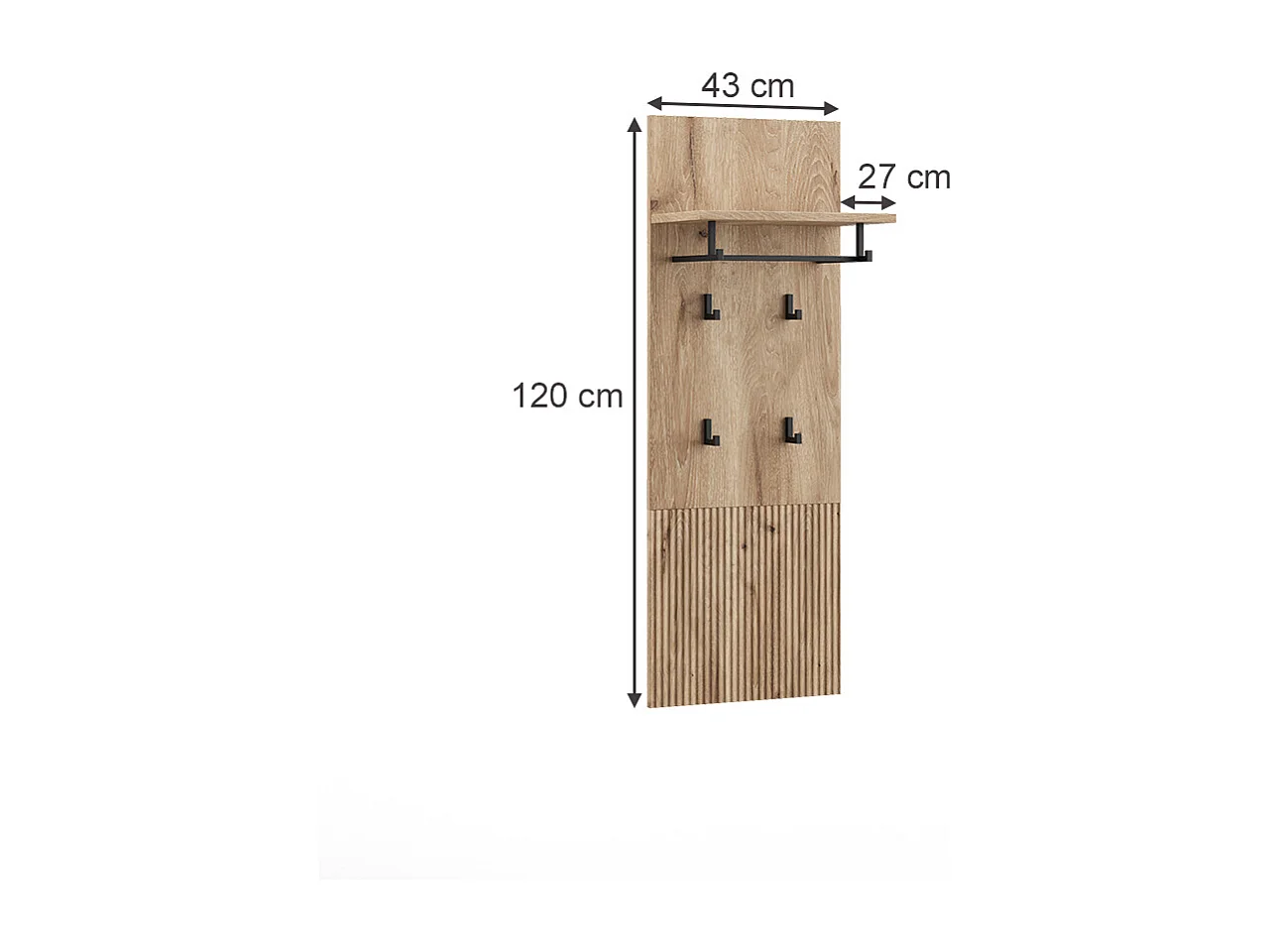 Wandgarderobe viking oak 43x27x120 eliza