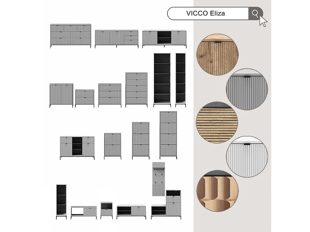 Wandgarderobe viking oak 43x27x120 eliza