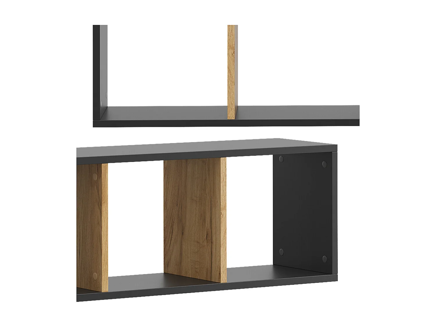 Étagère murale anthracite/chêne doré 90x22x30 tomy