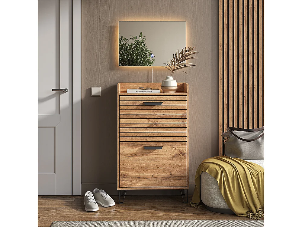 Wardrobe oak wotan 59.8x25x100 amber