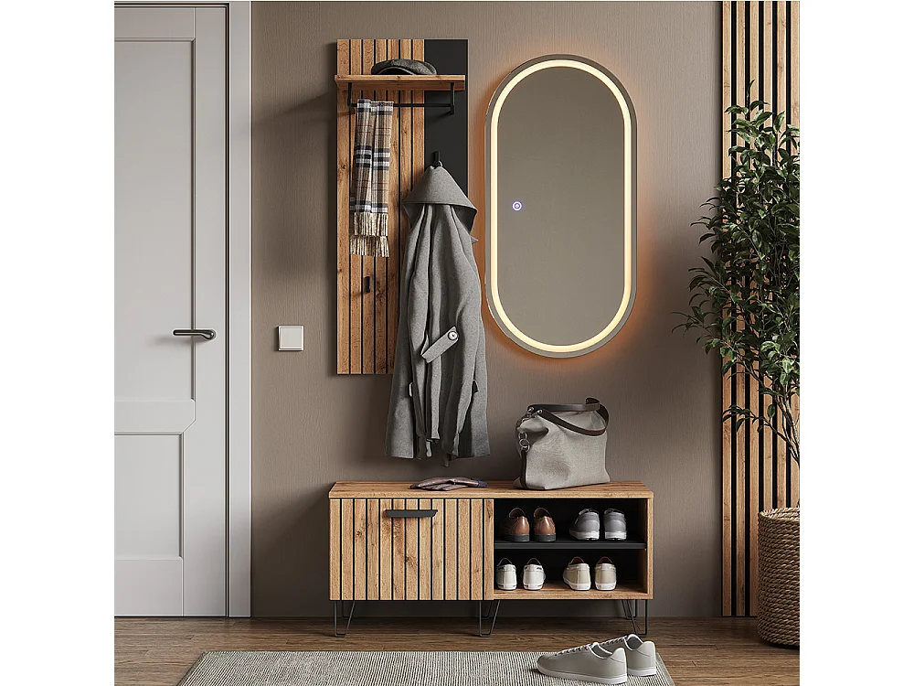 Wardrobe oak wotan 59.8x25x100 amber