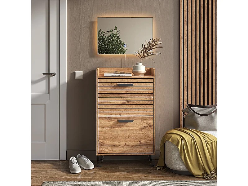 Garderobe eiken wotan 59.8x25x100 amber