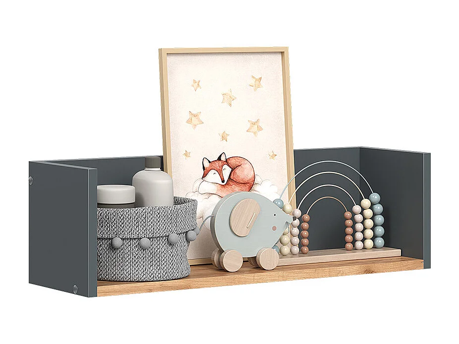 Étagère murale anthracite/chêne doré 67.8x20x20 viktor