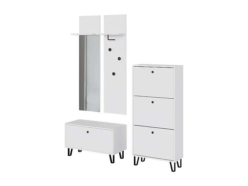 Set guardaroba  bianco 36x21.6x135 siri