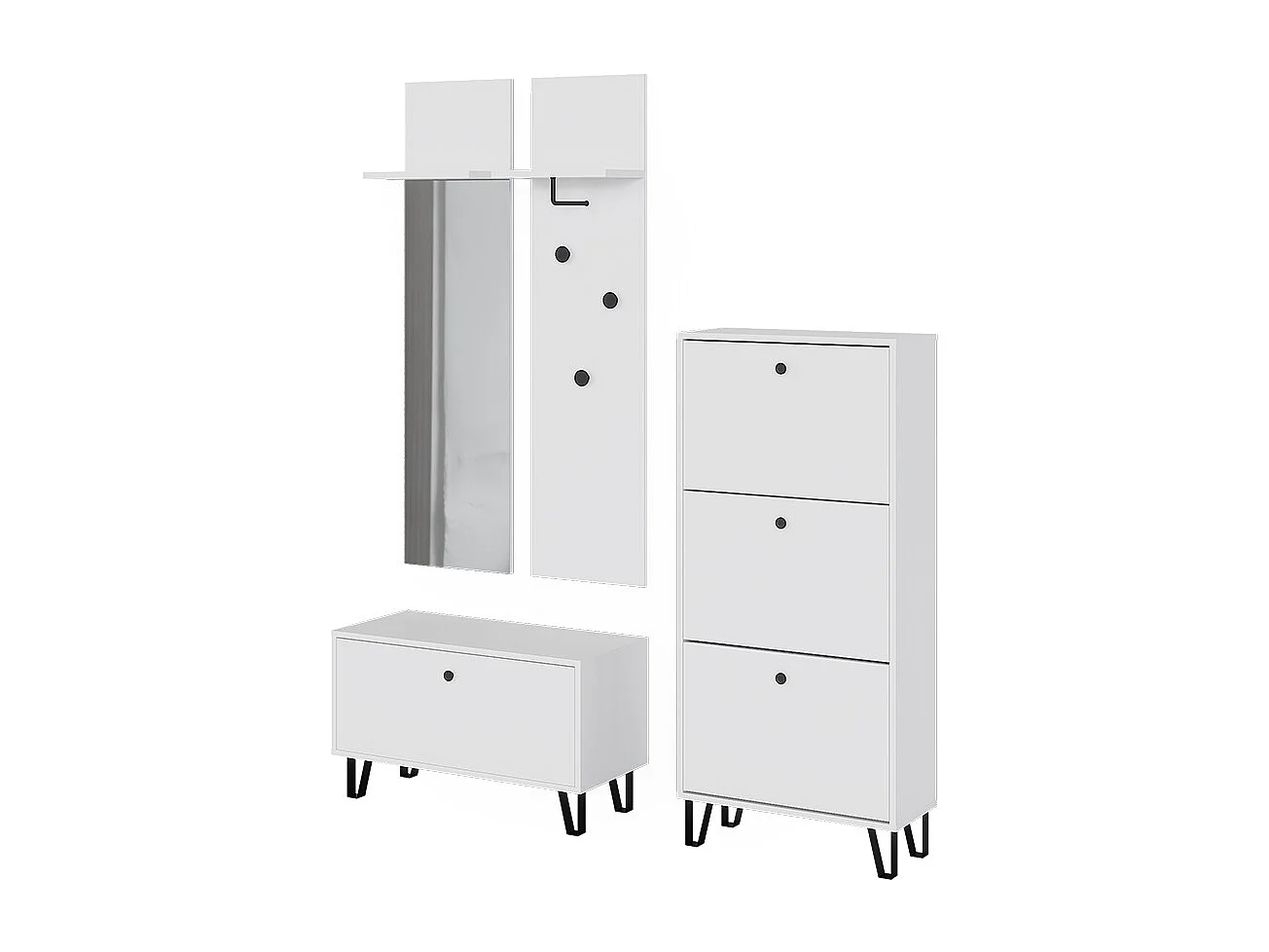 Ensemble de vestiaires  blanc 36x21.6x135 siri