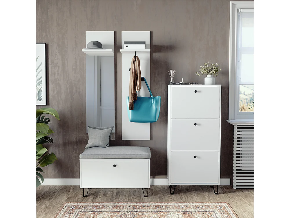 Ensemble de vestiaires  blanc 36x21.6x135 siri