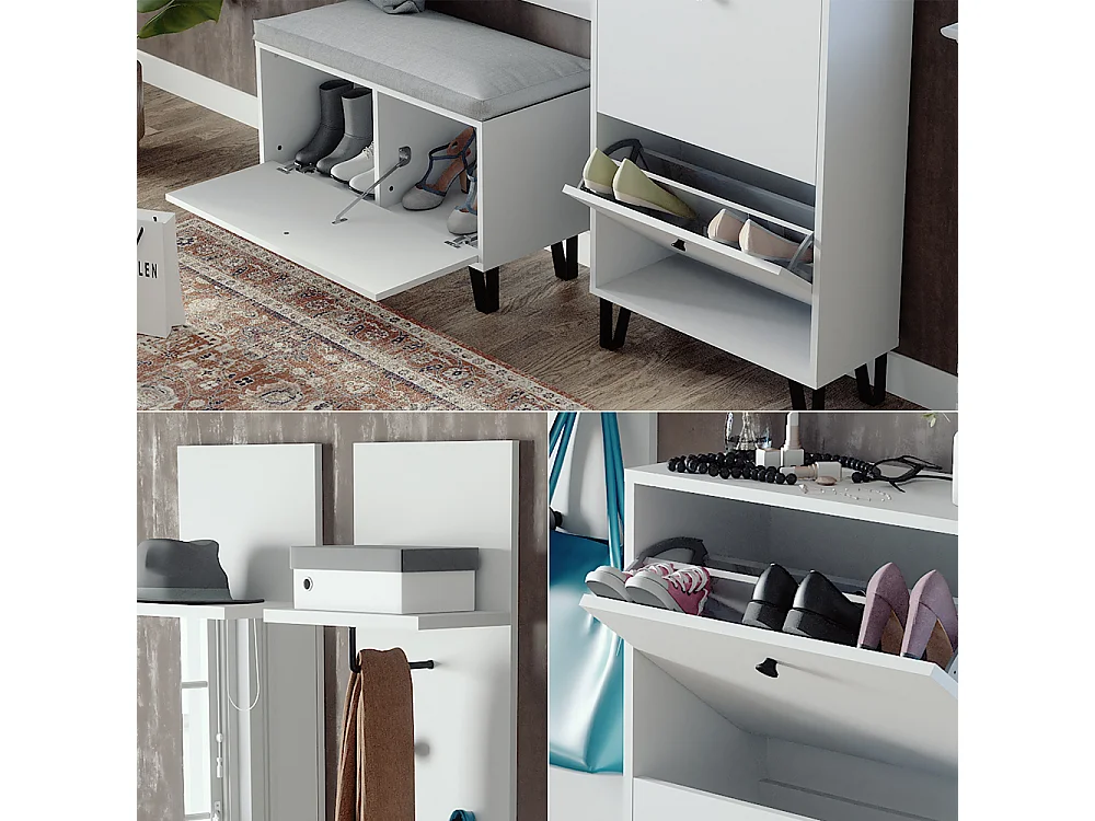 Ensemble de vestiaires  blanc 36x21.6x135 siri