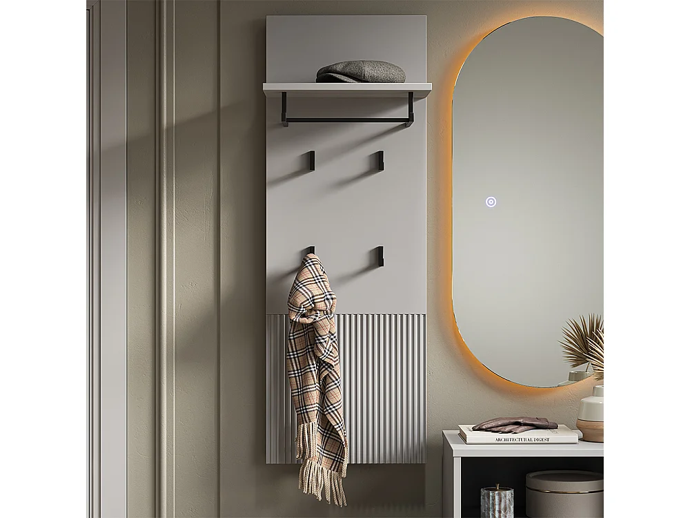Wall coat rack grey 43x27x120 eliza