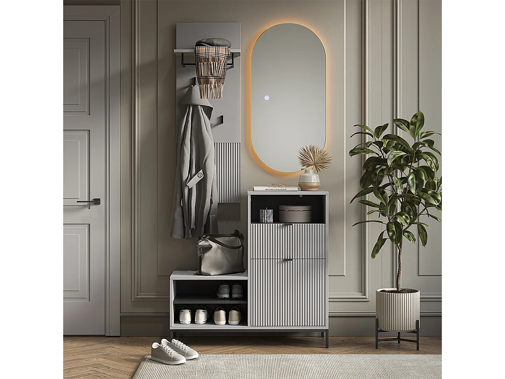 Wall coat rack grey 43x27x120 eliza