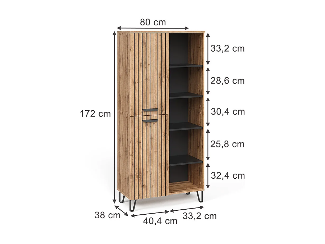 Garderob ek wotan 80x38x172 amber