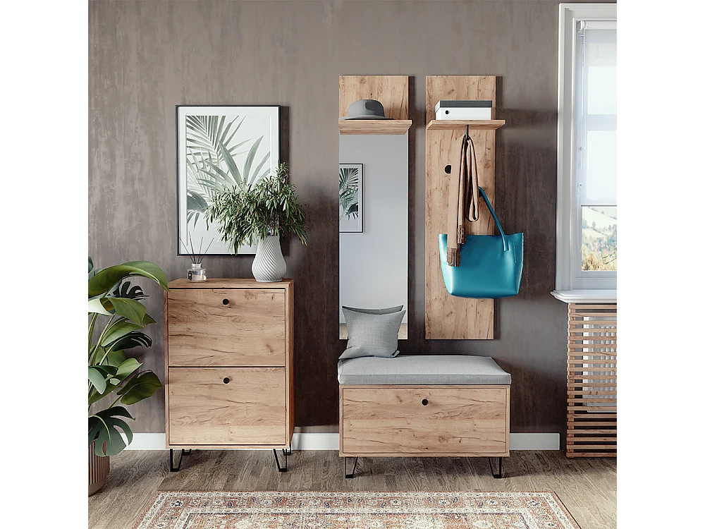 Ensemble de vestiaires  chêne de force doré 36x21.6x135 siri