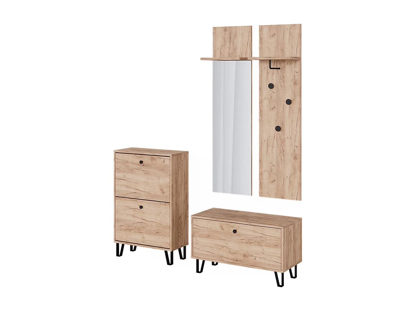 Ensemble de vestiaires  chêne de force doré 36x21.6x135 siri